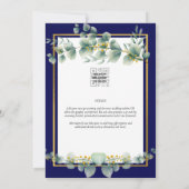 Invitation BUDGET MARINE OR Eucalyptus Mariage Inviter QR COD (Dos)