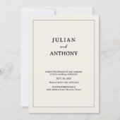 Invitation Budget minimaliste simple Mariage beige (Devant)
