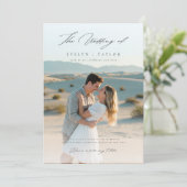 Invitation Budget Modern Boho 2 Photo Wedding (Debout devant)