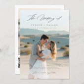 Invitation Budget Modern Boho 2 Photo Wedding (Devant / Derrière)