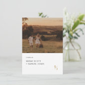 Invitation Budget Moderne Boho Simple Photo Mariage (Debout devant)