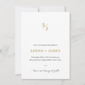 Invitation Budget Moderne Boho Simple Photo Mariage (Dos)