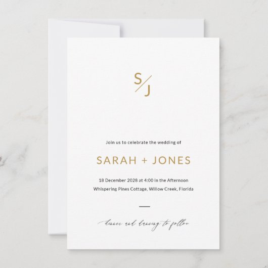 Invitation Budget Moderne Boho Simple Photo Mariage (Dos)