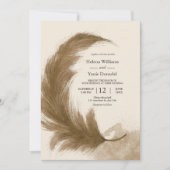 Invitation Budget moderne Boho Terracotta Pampas Grass (Devant)