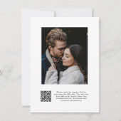 Invitation Budget Moderne Calligraphie Photo Code QR Mariage (Dos)