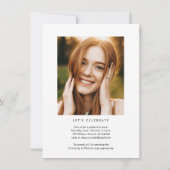 Invitation Budget Moderne Calligraphie Photo Graduation Party (Dos)