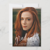 Invitation Budget Moderne Calligraphie Photo Graduation Party (Devant)