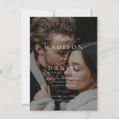 Invitation Budget Moderne Élégant Script QR Code Mariage phot (Devant)