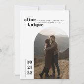 Invitation Budget moderne et minimaliste Élégant Mariage phot (Dos)