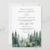 Invitation Budget mountain destination rustic qr code wedding (Devant)