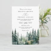 Invitation Budget mountain destination rustic qr code wedding (Debout devant)