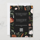 Invitation Budget noir terracotta floral mariage détails (Dos)