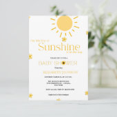 Invitation Budget notre petit baby shower de tournesol solair (Debout devant)