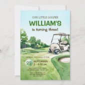Invitation Budget Notre Petit Golfeur Boy Golf Anniversaire (Devant)