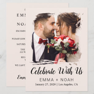 Invitation Budget Photo Crème Mariage 