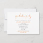Invitation Budget Photo Graduation Party Orange & White (Dos)