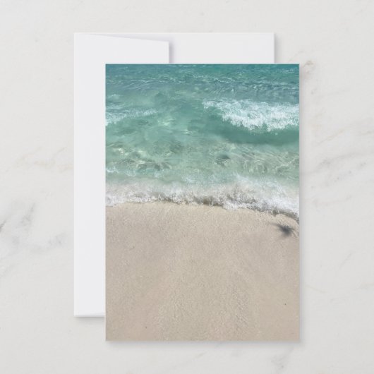 Invitation Budget Plage Turquoise Turquoise Sandy Mariage Océ (Dos)