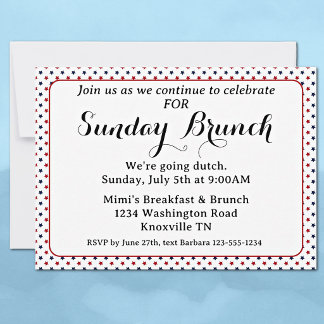 Invitation Budget pour Brunch du Dimanche 250 Ans