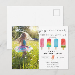 Invitation budget pour photo de naissance Pop On O