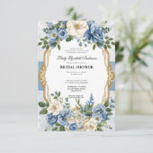 Invitation Budget purple Florals Bridgerton Bridal Shower (Debout devant)