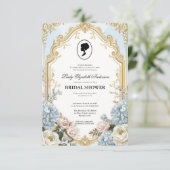 Invitation Budget purple Florals Bridgerton Bridal Shower (Debout devant)