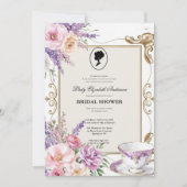 Invitation Budget Purple Florals Bridgerton Bridal Shower (Devant)