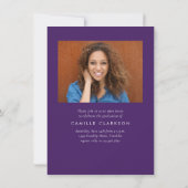Invitation Budget Purple Moderne Vertical Deux Diplômes Photo (Dos)