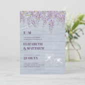 Invitation Budget Purple Wisteria Dusty Blue Mariage (Debout devant)