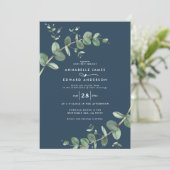 Invitation Budget QR code Aquarelle Eucalyptus botanique (Debout devant)
