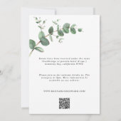 Invitation Budget QR code Aquarelle Eucalyptus botanique (Dos)