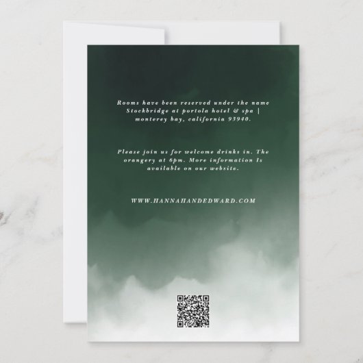 Invitation Budget QR code Aquarelle Eucalyptus botanique (Dos)