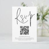 Invitation Budget QR Code de mariage de script RSVP (Debout devant)