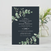 Invitation Budget QR code Watercolor Eucalyptus botanique Inv (Debout devant)