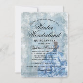 Invitation Budget Quinceanera Winter Wonderland Princesse (Devant)