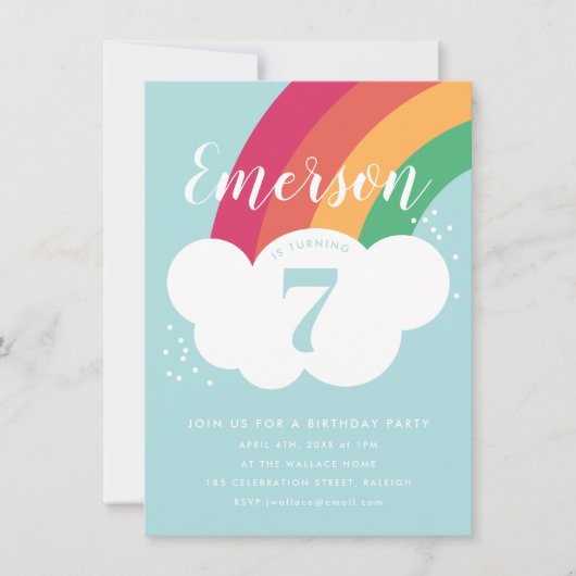 Invitation Budget Rainbow Anniversaire (Devant)