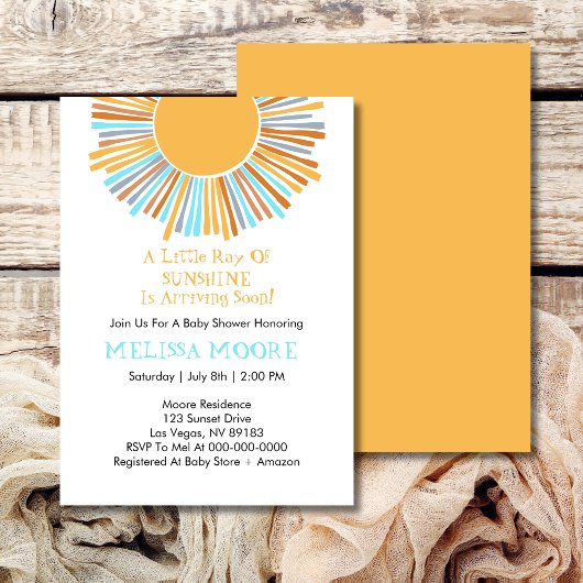 Invitation Budget Ray Of Sunshine Retro Boho Sunshine