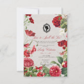 Invitation Budget Red Florals Bridgerton Birthday Party (Devant)