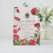 Invitation Budget Red Florals Bridgerton Birthday Party (Debout devant)