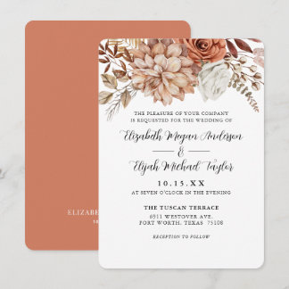 Invitation Budget Rust Terracotta Chute Mariage Floral