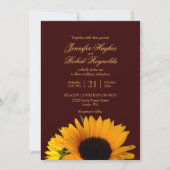 Invitation Budget Rustic Automne Mariage de tournesol (Devant)