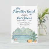 Invitation Budget Rustic Mountains Aventure Anniversaire (Debout devant)