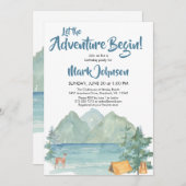 Invitation Budget Rustic Mountains Aventure Anniversaire (Devant / Derrière)