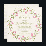 Invitation Budget Rustic Rose Garden Flowers Fête des mariées<br><div class="desc">Stylish Pink Garden Flower Wreath Custom Bridal Shower Invitation</div>
