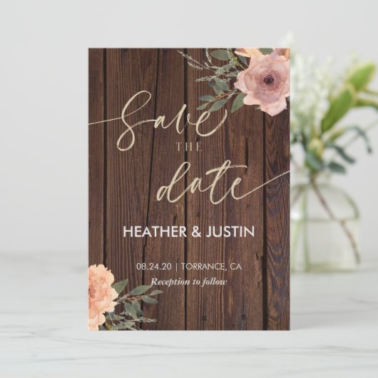 Invitation Budget Rustic Script String Lights & Lace Wedding (Debout devant)