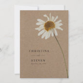 Invitation Budget Rustique Kraft séché Mariage de tournesol (Devant)