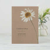 Invitation Budget Rustique Kraft séché Mariage de tournesol (Debout devant)