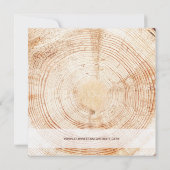 Invitation Budget Rustique Mariage coupe bois tranche personn (Dos)