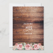 Invitation BUDGET Rustique rose Floral blanc Fête des mariées (Dos)