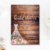 Invitation BUDGET Rustique rose Floral blanc Fête des mariées