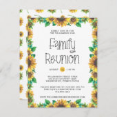 Invitation Budget Rustique Tournesols Famille Réunion Invitat (Devant / Derrière)